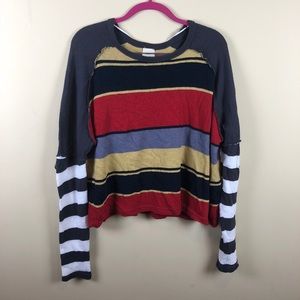 Free people multi colored stripe sweater!